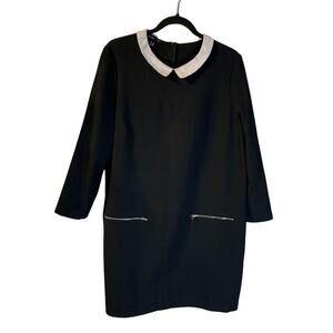 Mango Casual Womens Black Twee Minidress Size 10 Ladylike Career Wednesday Retro